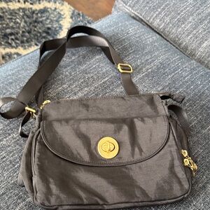 Baggallini Charcoal Crossbody Bag with Gold Details